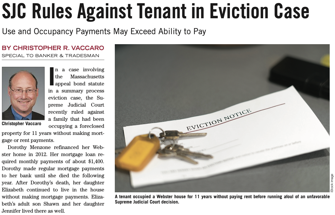 SJC Rules Against Tenant in Eviction Case